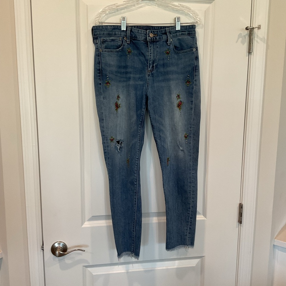 Lucky Brand Embroidered Jeans - Ava Skinny